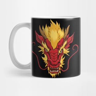 Chinese Dragon Head Red Mug